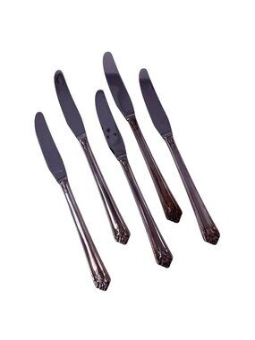 5 Hollow Grille Dinner Knives Her Majesty Silverplate‎ Flatware International